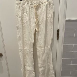 White Linen Roxy Beach Pants
